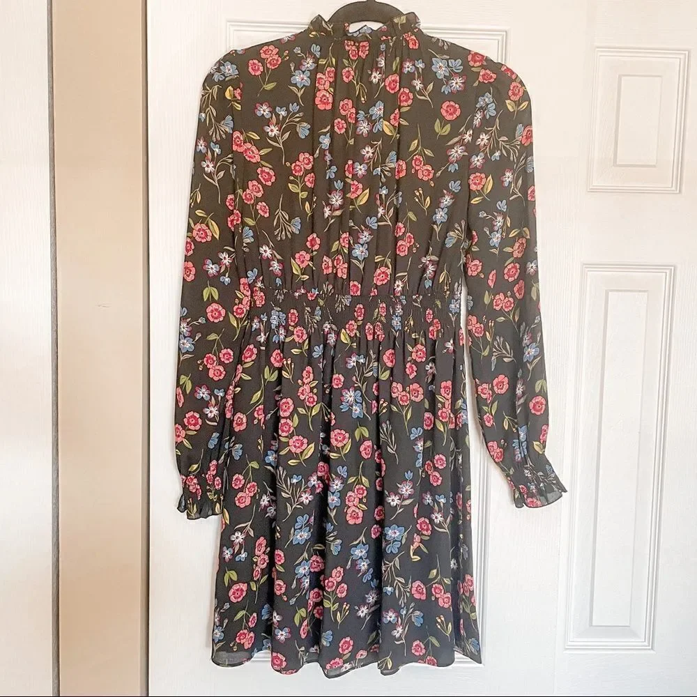 Kate Spade Long Sleeve Floral Mini Dress XS